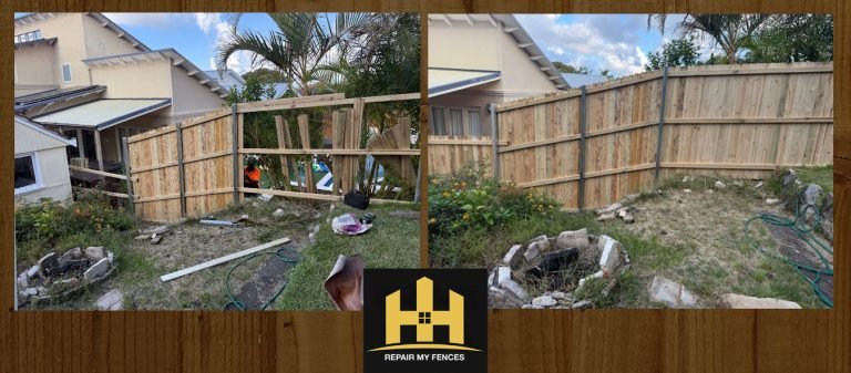 Fence installation company and building in Sydney, before and after